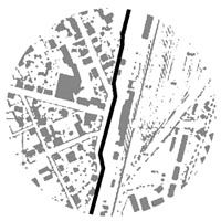 Gorizia - Nova Gorica: map of divided Piazza Transalpina - © transbanana