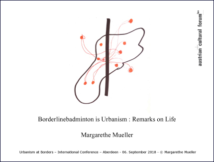 Borderlinebadminton is Urbanism : Remarks on Life, Talk Margarethe Mueller
